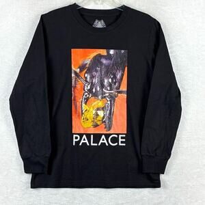 Palace Skateboards Bug Munch T-Shirt Mens S Black Long Sleeve Rayon Streetwear